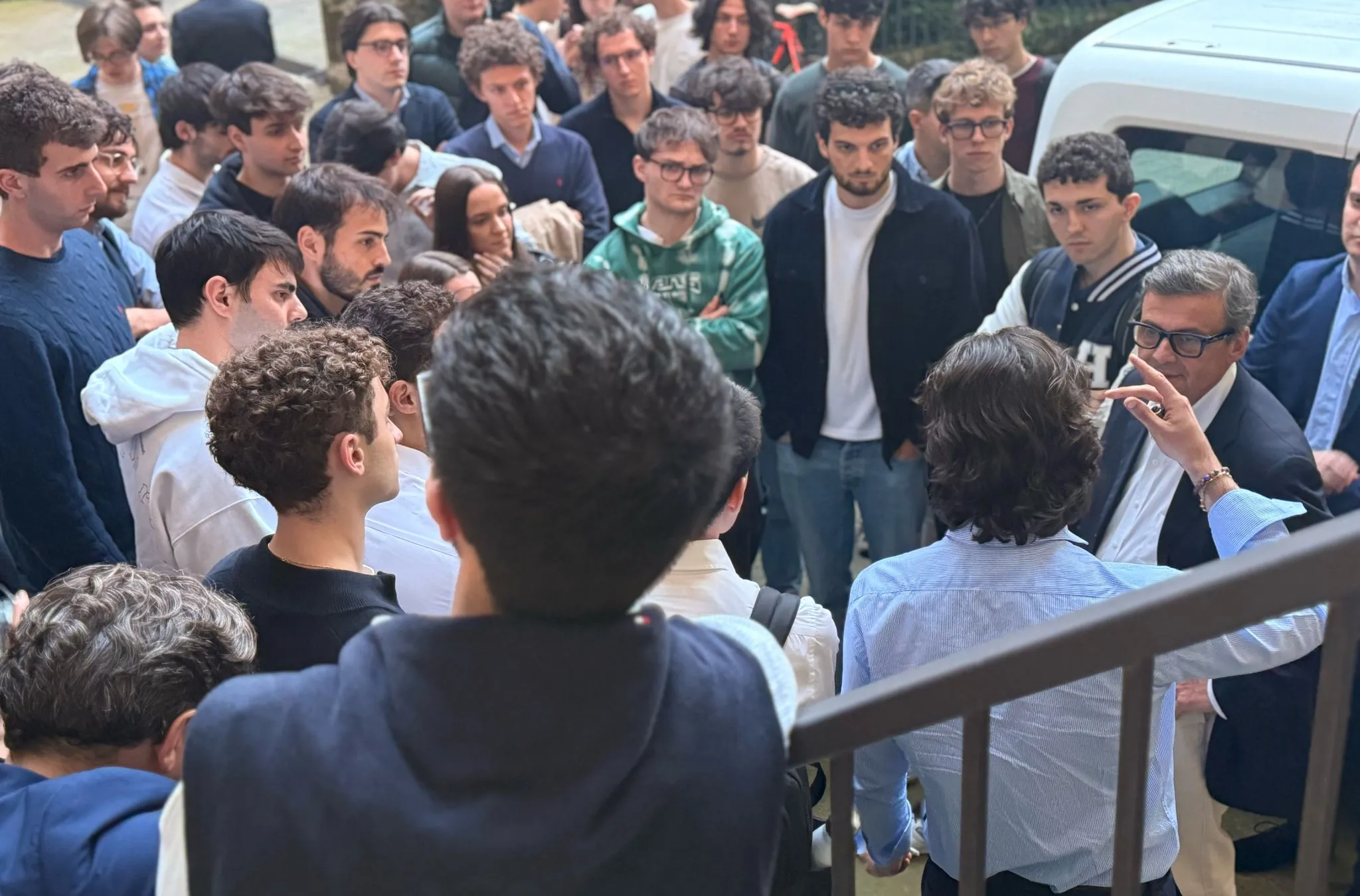 Cultural talk as part of student life at Pensionato Bertoni with guest speaker